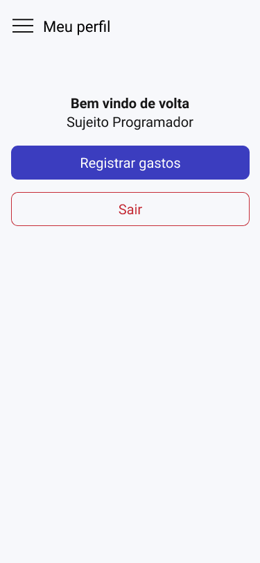 App Finanças Profile