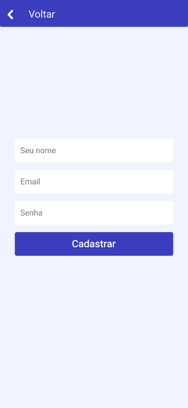 App Finanças Sign Up