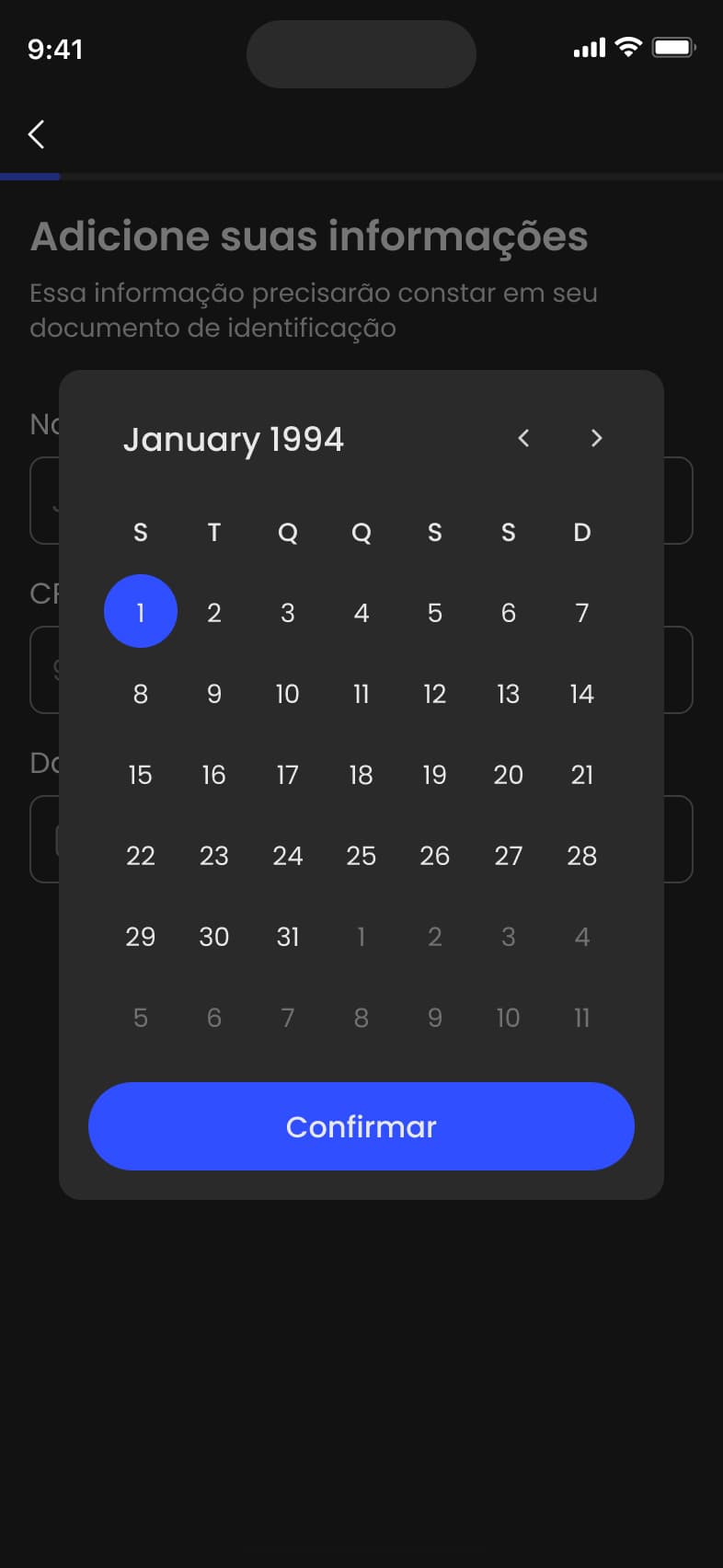 Account Setup Step 2