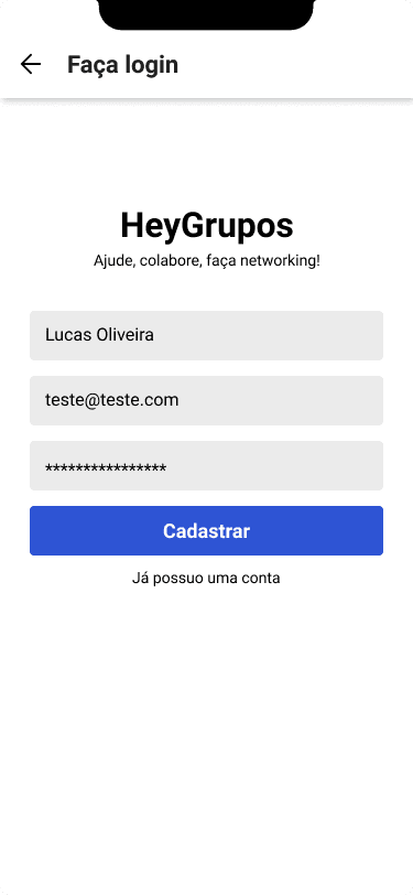 Hey Grupos Sign Up